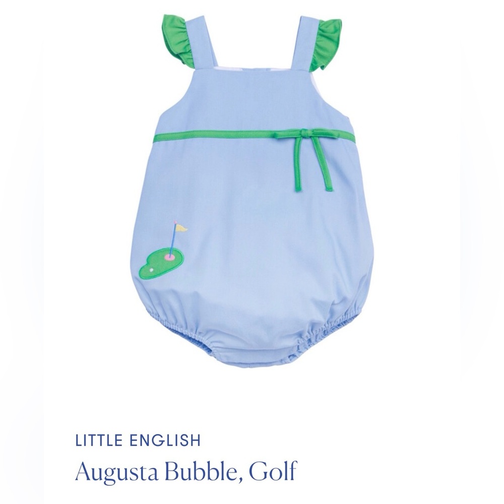 Little English Blue golf romper